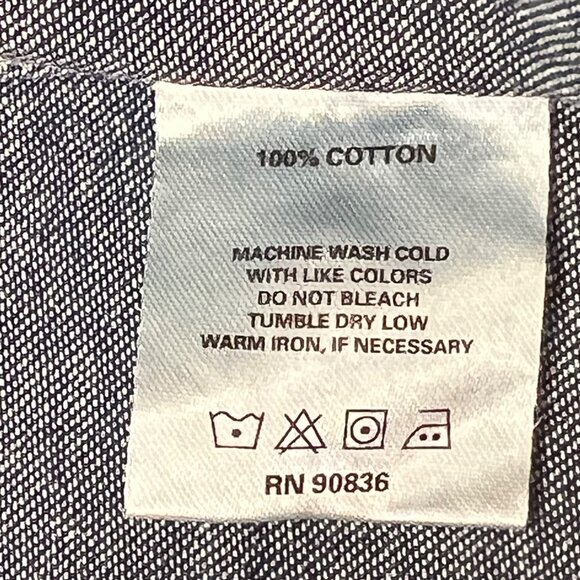 Port & Company Ladies XL Denim Button-Up Shirt Short Sleeve Casual 100% Cotton - Picture 9 of 14